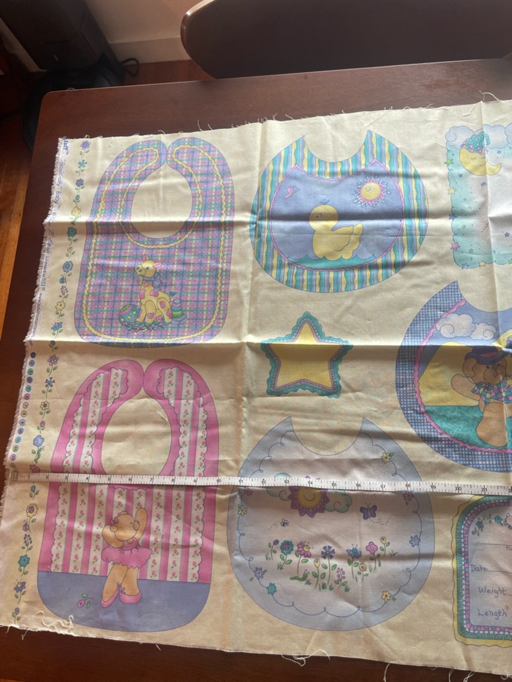 Vintage Pastel Baby Bib Fabric Panel – "Basic-ally" Baby
